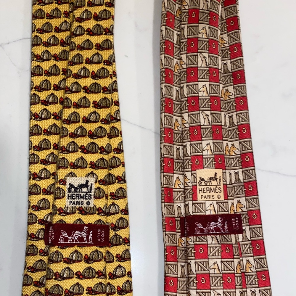 Men’s Silk Hermes Neckties: Equestrian Bundle